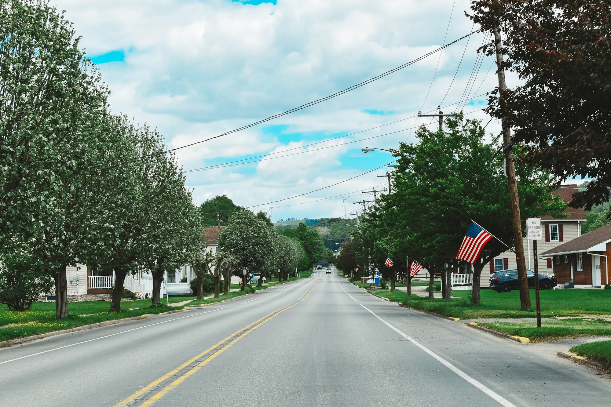 View down Spangler Street